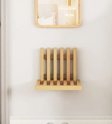 Nordhaven Folding Bamboo Wall Bench – Space-Saving Entryway Seat | Minimalist Nordic Hallway Stool