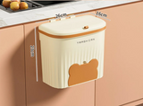 PureSlide Wall-Mounted Waste Bin – Compact Kitchen & Bathroom Bin | Space-Saving Lid Design
