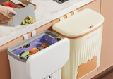 PureSlide Wall-Mounted Waste Bin – Compact Kitchen & Bathroom Bin | Space-Saving Lid Design