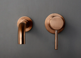 RoséVita Wall Basin Mixer – Rose Gold Brass Bathroom Faucet | Luxury Concealed Dual Handle Tap