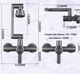 FlexCore Pro 360 Wall Mixer – 4-Mode Flexible Stainless Steel Faucet | Professional Kitchen & Bathroom Tap