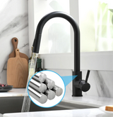 SilverGlide Pull-Out Kitchen Mixer Tap – Modern Silver Sink Faucet | Flexible Hot & Cold Spray Mixer