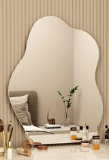 ElaraGlow Organic LED Vanity Mirror – Scandinavian Irregular Wall Mirror with Ambient Lighting for Bathroom & Living Spaces