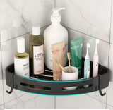 NoirVault Adhesive Shower Shelf Set – Drill-Free Bathroom Storage Organiser | Waterproof Wall Caddy System