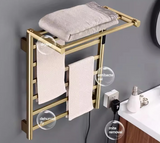 Auréline Smart Heated Towel Rail – WiFi Electric Towel Warmer | Luxury Brushed Gold Bathroom Heater