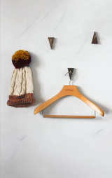 Aurivane Geometric Wall Hook – Solid Wood & Brass Hanging Hook | Modern Minimalist Key & Coat Holder