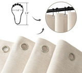 Veloura HavenShield Waterproof Shower Curtain – Luxury Linen-Effect Bathroom Curtain with Metal Hooks | Spa-Inspired Hotel Style