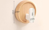 Noiréa Walnut Wall Hook – Drill-Free Wooden Coat & Key Hook | Modern Minimalist Home Organiser