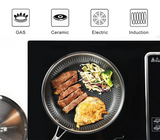 HexaForge Hybrid Frying Pan – Stainless Steel Skillet with Honeycomb Surface & Glass Lid | Induction Ready Cookware