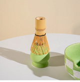Matcha Harmony Ceramic Tea Set – Japanese-Inspired Matcha Bowl & Whisk Kit | Lattice Design | Tea Set for Up to 4 People