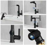 AquaSense Waterfall Basin Mixer – Digital Temperature Display Bathroom Faucet | Adjustable Luxury Sink Tap