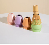 Matcha Harmony Ceramic Tea Set – Japanese-Inspired Matcha Bowl & Whisk Kit | Lattice Design | Tea Set for Up to 4 People