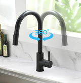 SilverGlide Pull-Out Kitchen Mixer Tap – Modern Silver Sink Faucet | Flexible Hot & Cold Spray Mixer