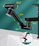 FlexiFlow Pro 360 Faucet Extender – Rotating Splash-Free Aerator | Extendable Water-Saving Sink Attachment
