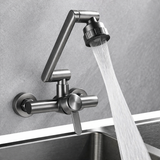 HydroFlex Pro Wall Mixer – 4-Mode Stainless Steel Kitchen Faucet | 360° Swivel Hot & Cold Tap