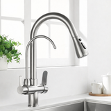 PureFlow Pro Kitchen Mixer Tap – Black Pull-Out Faucet with Filtered Water System | 360° Swivel Sink Mixer