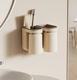 PureNest AquaDock Toothbrush Holder Set – Wall-Mounted Toothbrush & Cup Organiser with No-Drill Installation