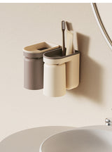 PureNest AquaDock Toothbrush Holder Set – Wall-Mounted Toothbrush & Cup Organiser with No-Drill Installation