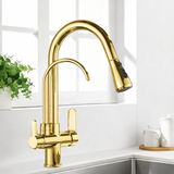 PureFlow Pro Kitchen Mixer Tap – Black Pull-Out Faucet with Filtered Water System | 360° Swivel Sink Mixer