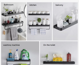 NoirEdge TriLevel Corner Caddy – Drill-Free Aluminium Shower Shelf | Heavy-Duty Rustproof Bathroom Organiser