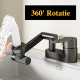 AquaTwist FlexPro Basin Mixer – 360° Swivel Bathroom Faucet | Dual-Handle Hot & Cold Sink Tap