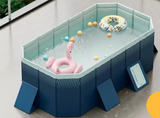 AquaFold Non-Inflatable Frame Pool – Foldable Above-Ground Swimming Pool | Thickened Portable Design | For Adults & Kids
