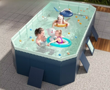 AquaFold Non-Inflatable Frame Pool – Foldable Above-Ground Swimming Pool | Thickened Portable Design | For Adults & Kids