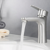 PureSteel Basin Mixer Tap – 304 Stainless Steel Bathroom Faucet | Modern Hot & Cold Sink Mixer