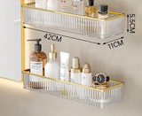 CrystalNest Corner Shelf – Clear Acrylic Bathroom Organiser | No-Drill Wall Storage Rack