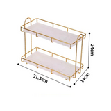 Steelora Double-Tier Storage Shelf – Waterproof Metal Bathroom & Kitchen Organiser | Modern Freestanding Rack