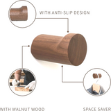 Eloria WalnutElegance Handcrafted Wall Hooks – Solid Walnut Wood Coat & Accessory Hooks (1–6 Piece Set) | Traditional Decorative Hanging Storage