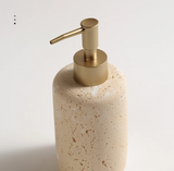 Ravellia Travertine Bathroom Accessories Set – Natural Stone Luxury Vanity Collection | Spa-Inspired Bathroom Décor