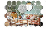 HexaShine 45-Piece Mirror Wall Sticker Set – DIY Acrylic Hexagon Wall Décor for Modern Interiors