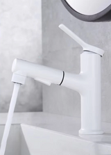 AquaClean Pull-Out Basin Mixer – Bathroom Faucet with Oral Rinse Function | Modern Hot & Cold Sink Tap