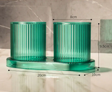 VivaLume Bathroom Tumbler Cup – Modern Anti-Tip Toothbrush Holder | Colourful Bathroom Accessory