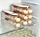 FreshRoll Automatic Egg Organizer – Multi-Tier Rolling Egg Holder | Stackable Refrigerator Egg Storage | Space-Saving Egg Dispenser for Kitchen