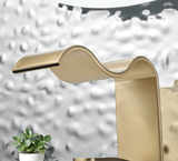 Aurelio Cascade Basin Mixer – Gold Waterfall Bathroom Faucet | Luxury Single Lever Sink Tap