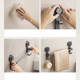 GripLine No-Drill Towel Rail – Matte Black Suction Bathroom & Kitchen Holder for Towels & Accessories