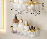 CrystalNest Corner Shelf – Clear Acrylic Bathroom Organiser | No-Drill Wall Storage Rack