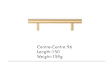 Aurevon Extended Brass T-Bar Handle – Luxury Long Cabinet Pull | Modern Furniture & Appliance Hardware