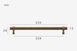 Belmont Knurled Brass T-Bar Handle – Art Deco Industrial Cabinet Pull | Vintage Luxury Furniture Hardware