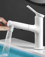 AquaClean Pull-Out Basin Mixer – Bathroom Faucet with Oral Rinse Function | Modern Hot & Cold Sink Tap