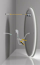 HaloVista LumiCircle LED Bathroom Mirror – Round Anti-Fog Vanity Mirror with Dimmable 3-Tone Lighting