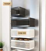 SideVault Magnetic Fridge Organiser – Metal Kitchen Storage Shelf | No-Drill Space Saver