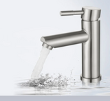 NoirEdge Basin Mixer Tap – Matte Black Bathroom Faucet | Contemporary Single Lever Hot & Cold Sink Mixer