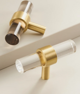 Lucévere Brass & Acrylic Cabinet Handles – Luxury Modern Furniture Pulls | Customisable Designer Hardware