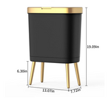Auréva Slim Waste Bin – Modern Gold-Detail Bathroom & Bedroom Bin | Odour-Sealing Lid