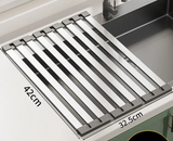 SlideDry Expandable Sink Rack – Foldable 304 Stainless Steel Over-Sink Dish Drainer | Space-Saving Kitchen Organiser