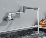 AurumFlex Wall Kitchen Tap – Brushed Gold Swivel Faucet | Premium Space-Saving Cold Water Mixer