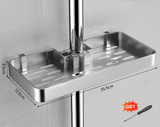 AeroMount Shower Storage Shelf – Drill-Free Aluminium Bathroom Organiser | Double Layer Caddy with Towel Rail